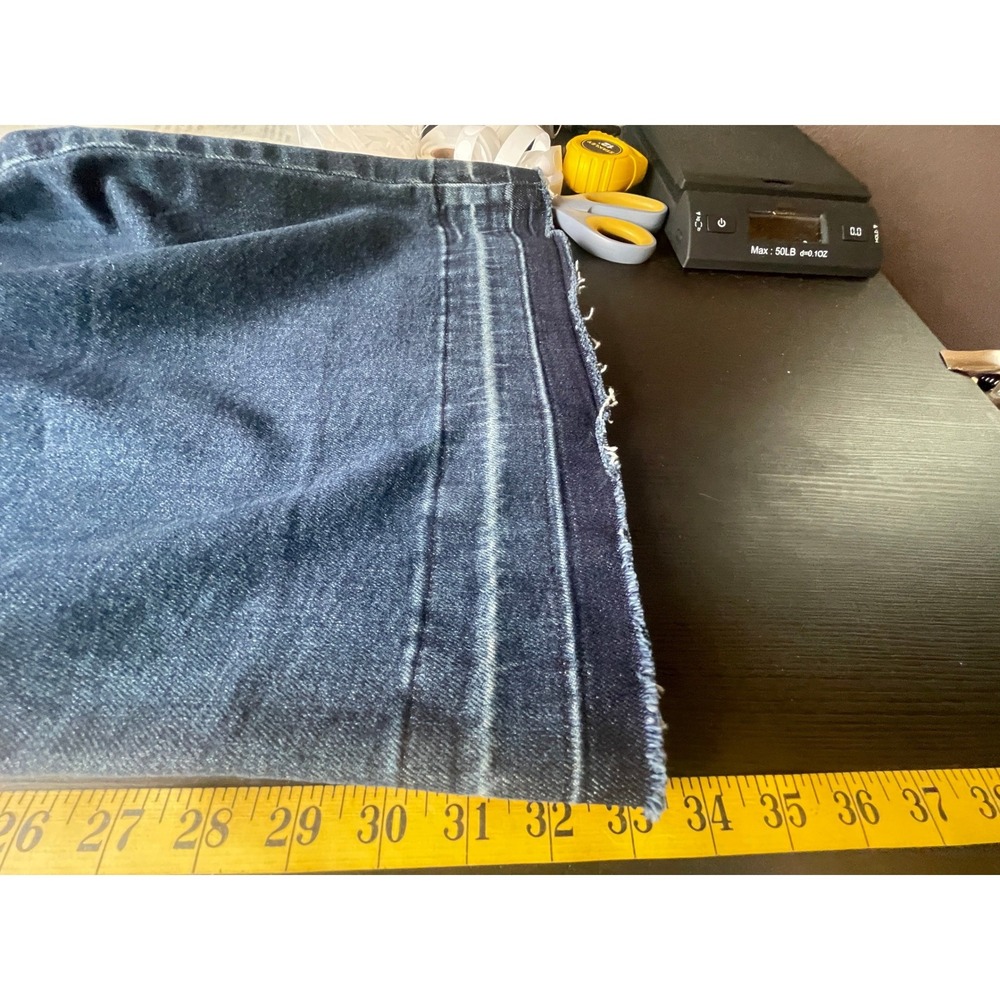 Judy Blue Retro Statement Patch Pocket Barrel Leg Palazzo Raw Hem 14W Hippie - Picture 8 of 11
